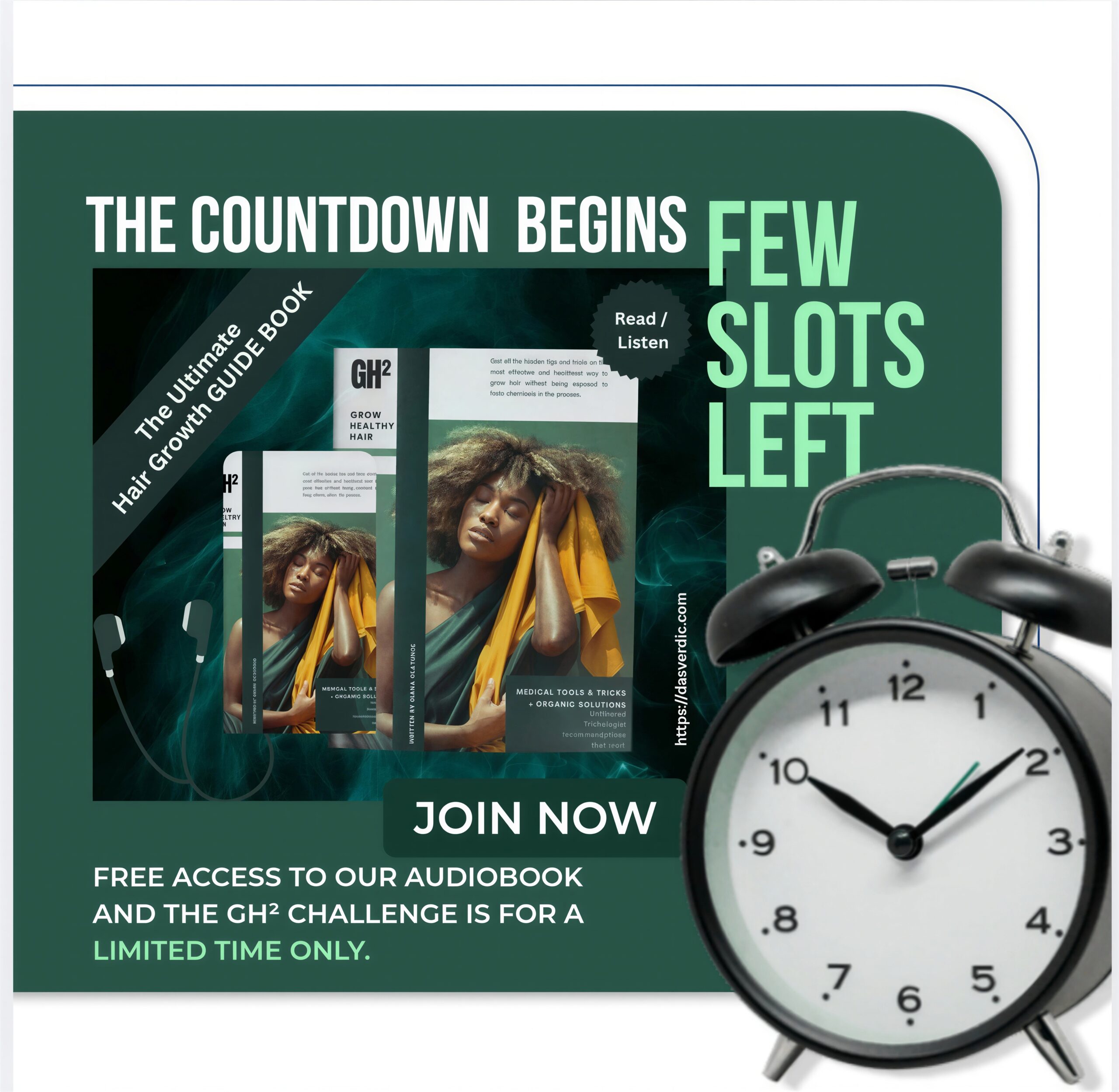 Hair growth challenge countdown timer