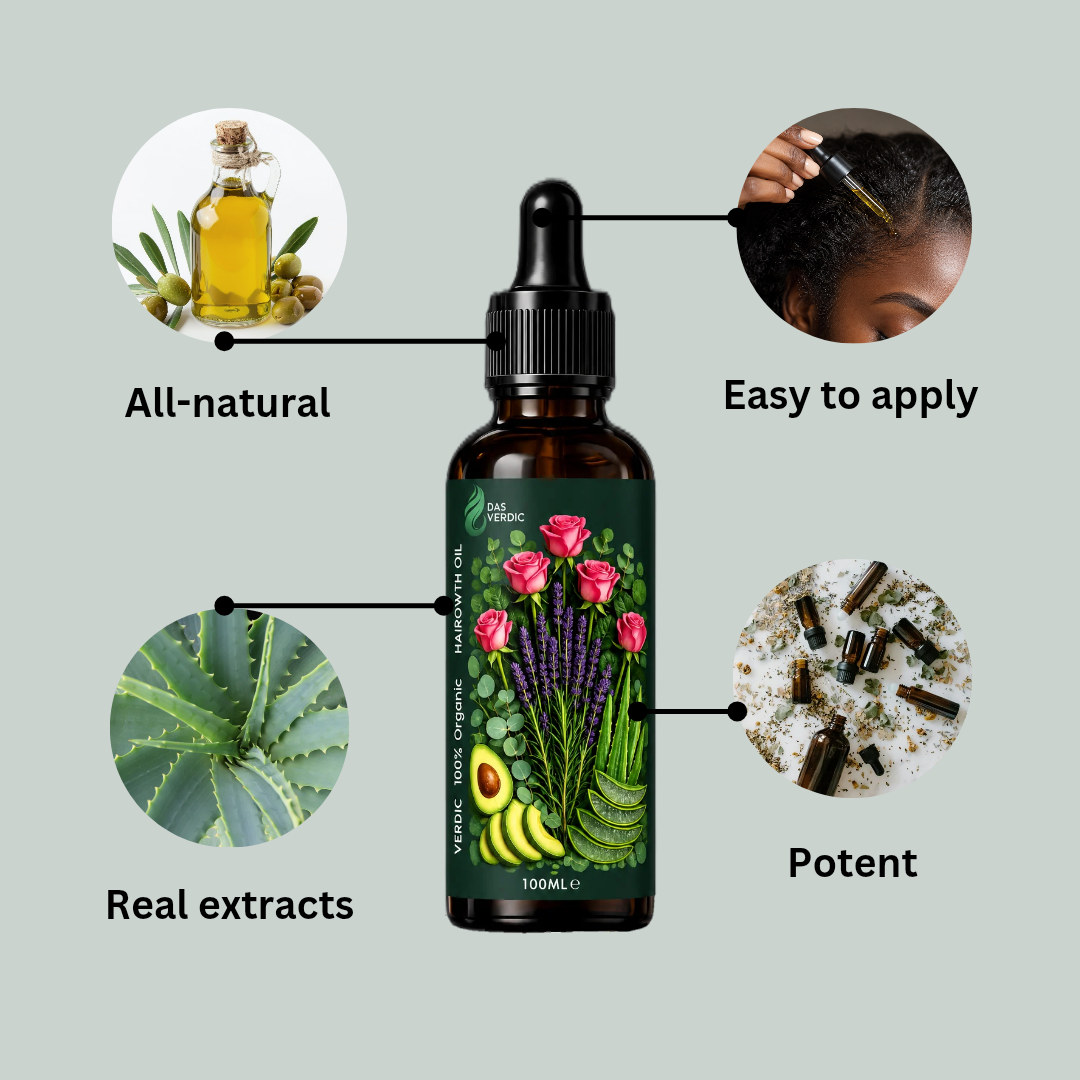 Verdic organic hair growth oil in bullet picture